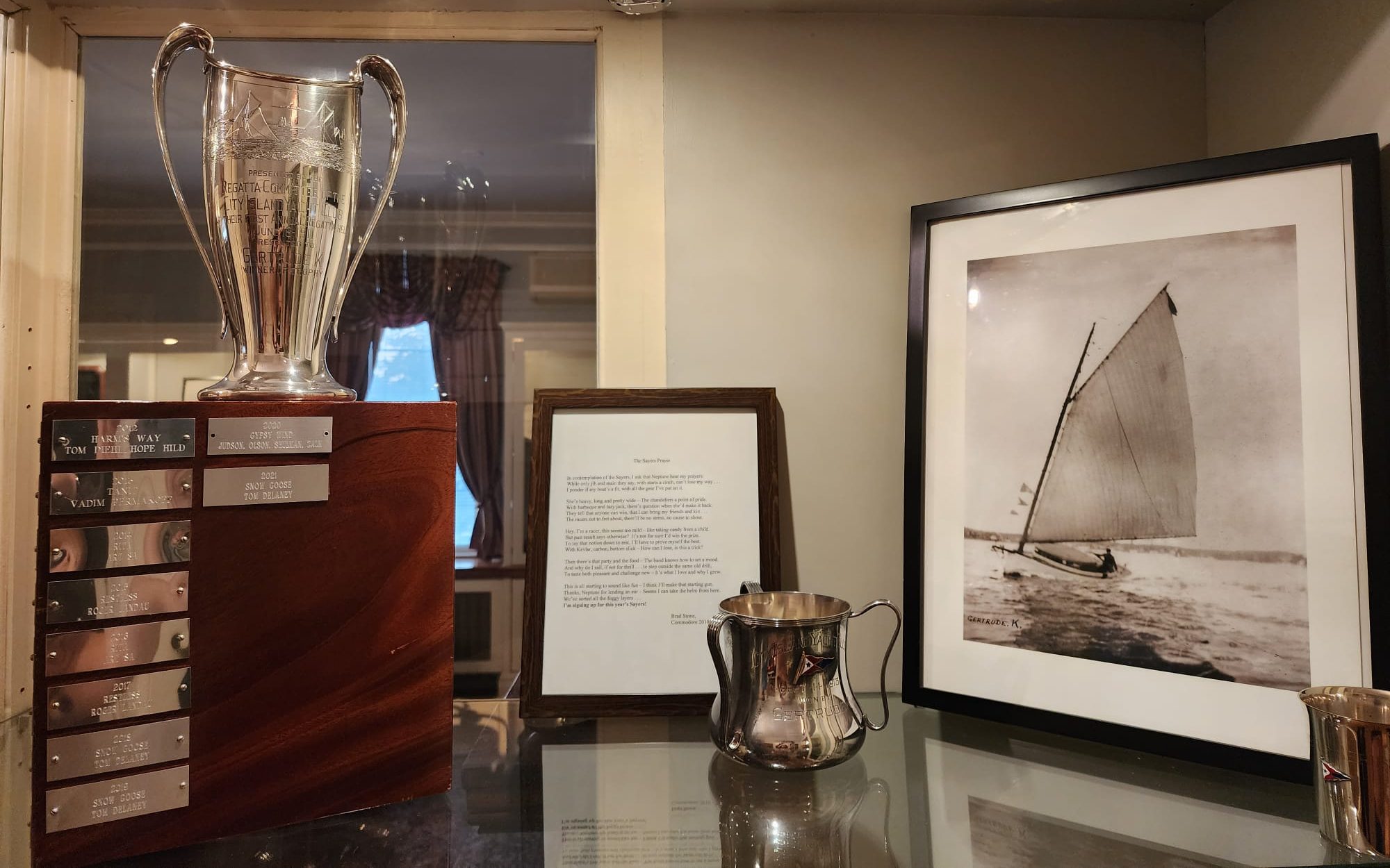 Sayers Series trophy and invocation at City Island Yacht Club